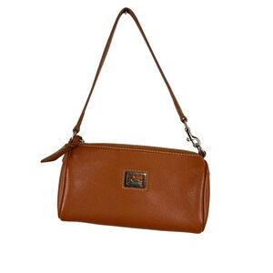 Dooney Bourke Mini Dillen Barrel Bag Leather  Shoulder Hand Bag Brown Camel